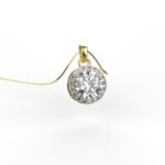 Avarta Sterling Silver 1 Carat Moissanite Halo Pendant With Gold Plating