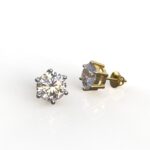 Avarta 18k Gold 2 Carat Each Lab Grown Diamond Solitaire Studs Earrings