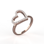 Avarta 14k Rose Gold Heart Diamond Ring