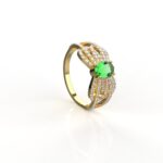 Avarta Jewellery 18K Gold Moissanite Emerald Ring For Women & Girls