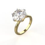 Avarta Jewellery 14k Gold 5 Carat Solitaire Moissanite Ring