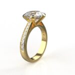 Avarta Gold 3 Carat Moissanite Solitaire Cocktail Ring