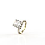 Avarta Jewellery 18k Gold 3 Carat Solitaire Moissanite Cocktail Ring