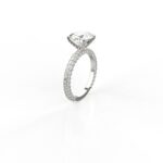Avarta White Gold 3 Carat Solitaire Moissanite Cocktail Ring