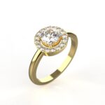 Avarta Jewellery 50 Cents Halo Solitaire Ring