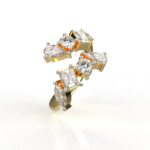 Avarta Jewellery Gold Wavy Fancy Moissanite Ring