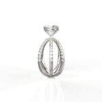 Avarta Jewellery White Gold 1.50 Carat Solitaire and 80 cents Round Moissanite Ring