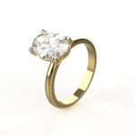Avarta Jewellery Gold 1.50 Carat Oval Moissanite Solitaire Ring