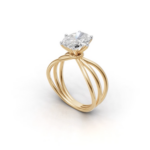 Avarta Jewellery Gold 2 Carat Oval Moissanite Solitaire Wire Ring
