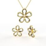 Avarta 18K Gold & Certified Diamonds Flower Pendant Set For Girls & Women
