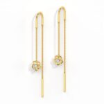 Avarta Jewellery Sui dhaga gold earring With 18k Gold & Diamond