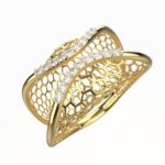 Avarta 18k Gold Mesh Ring With Diamonds For Girls & Women
