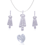 Avarta Jewellery Sterling Silver Dangling Pendant Set With Chain