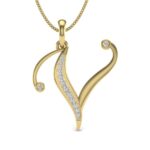 Avarta Jewellery Letter V Lab Grown Diamond Pendant