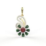 Avarta Jewellery Mystique Flower Pendant With Ruby and Emerald
