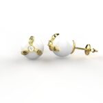 Avarta Jewellery 18K BIS Hallmarked Gold Diamond Pearl Studs Earrings For Girls & Women