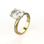 Avarta Jewellery Gold 3 Carat Oval Solitaire Lab Diamond Ring