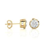 Avarta Jewellery 18k Gold 50 Cents Each Moissanite Solitaire Stud Earring