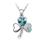 Avarta Jewellery Vibrant Luxury Blue Swarovski Floral Pendant for Girls and Women Timeless Elegance and Luxury