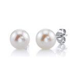 Avarta Sterling Silver Synthetic Pearl Stud Earrings For Girls & Women