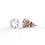 Avarta Jewellery 92.5 Sterling Silver 2 Carat Each Rose Gold Solitaire Earrings