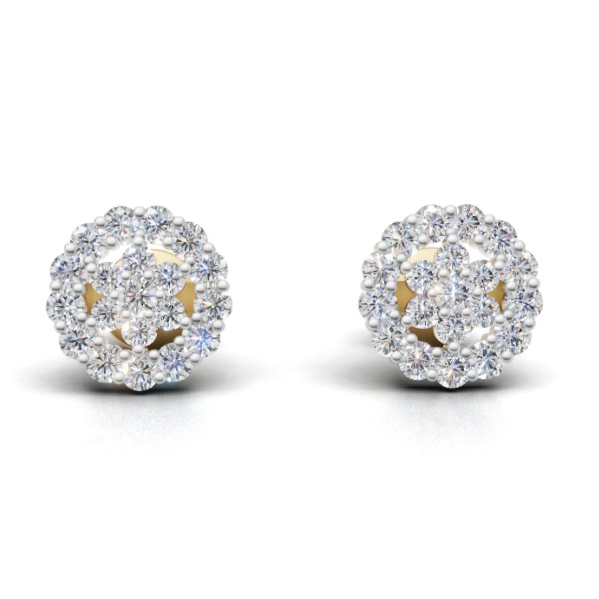 HaloFlare Stud Earrings With Lab Diamonds