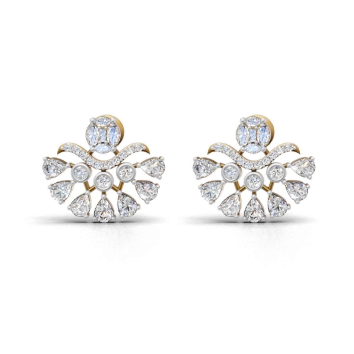 Sparkle Petal Earrings With Lab Diamonds