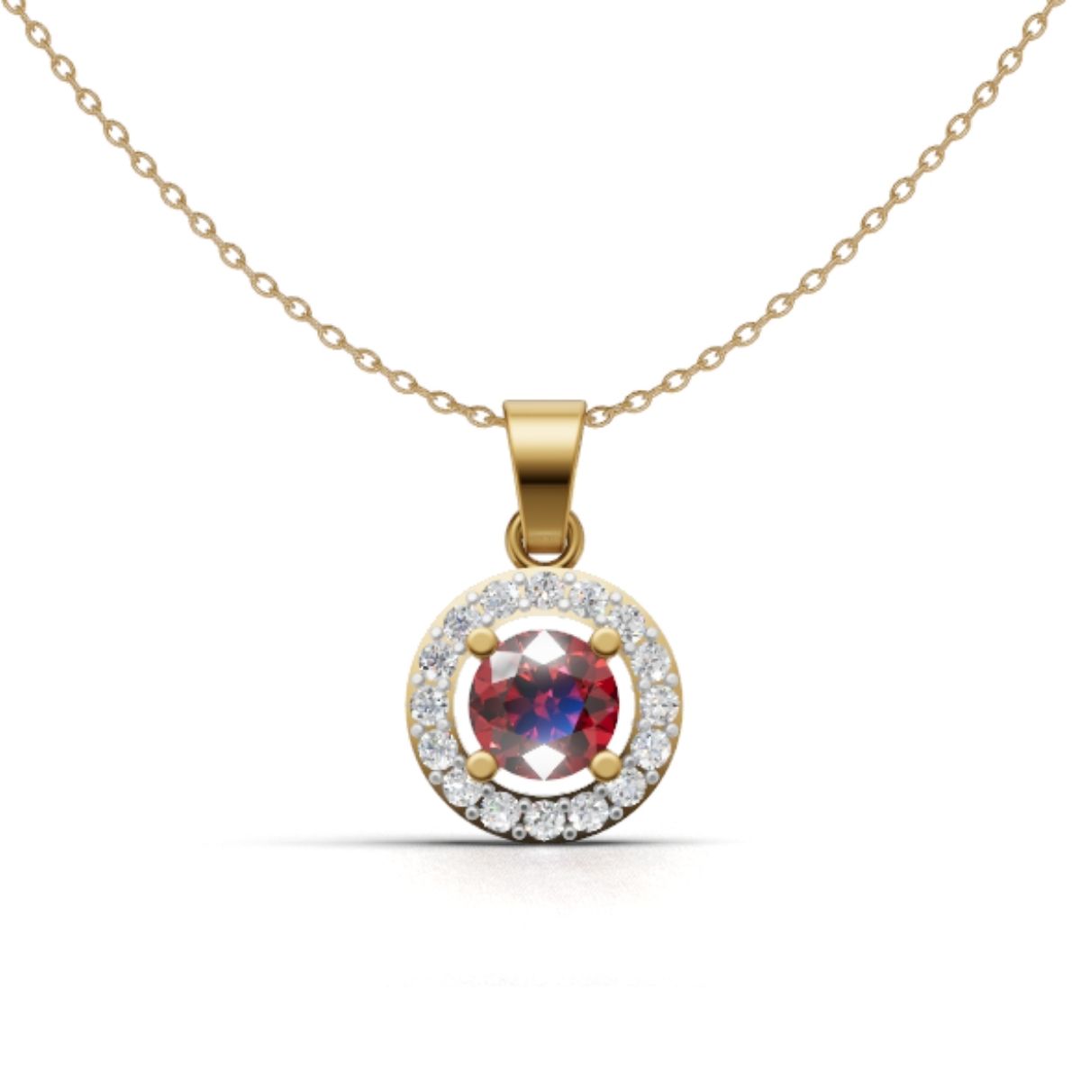 Ruby Lab Diamond Pendant