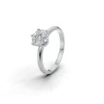 Avarta Jewellery 80 Cents Crown Solitaire Platinum Ring