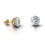 Avarta Sterling Silver 3 Carat Each Solitaire Stud Earrings