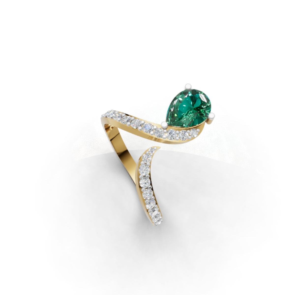 14k 18k gold diamond ring with emerald ruby blue sapphire