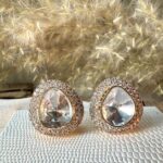 Avarta Gold Kundan Polki Stud Earring with Lab Diamonds