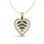 Avarta Gold Diamond Pendant with Emerald - Without Chain